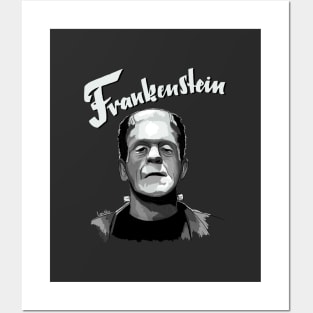 Frankenstein Illustration with title by Leni Nix Posters and Art